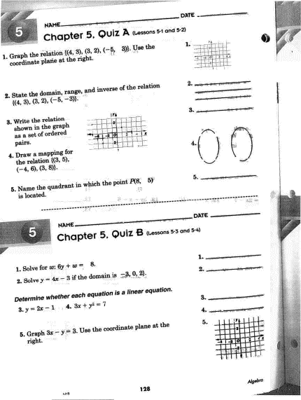 Quizzes Chapter 5, Sections 5-1 Through 5-4